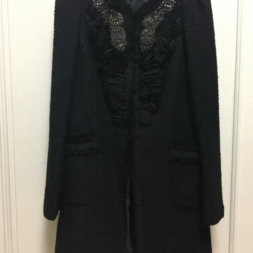 [BUNJANG] LINE Tweed Black Jacket / LINE 라인 트위드 블랙 자켓