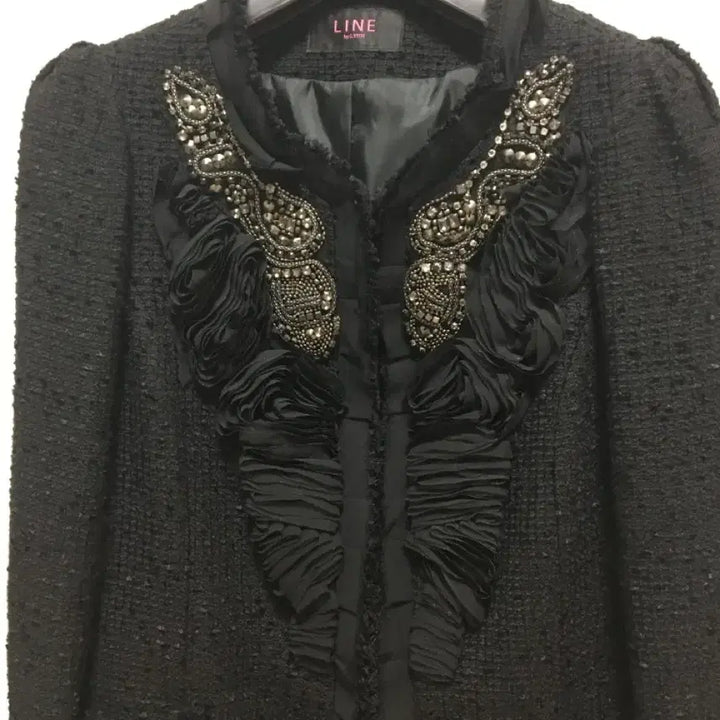 [BUNJANG] LINE Tweed Black Jacket / LINE 라인 트위드 블랙 자켓