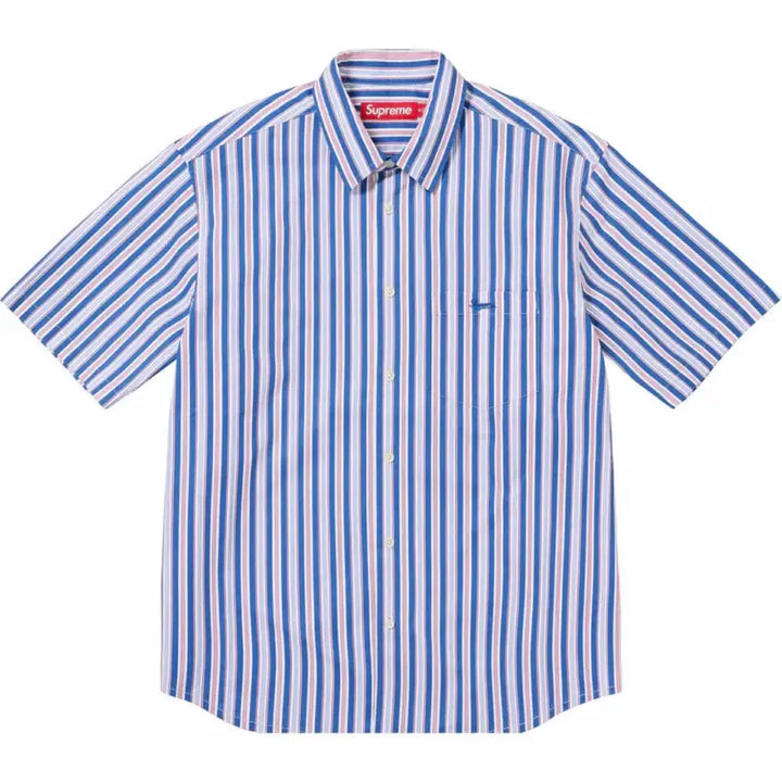 [BUNJANG] Supreme Loose Fit Multi Stripe Short Sleeve Shirt Blue SS24 / 슈프림 루즈핏 멀티 스트라이프 숏슬리브 셔츠 블루 24ss