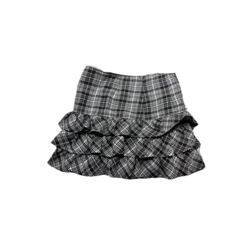 [BUNJANG] Check Pattern Goth Punk Y2K Skirt / 체크 패턴 갸루 고스 펑크 y2k 스커트 치마 긱시크 스쿨룩 캉캉 키치