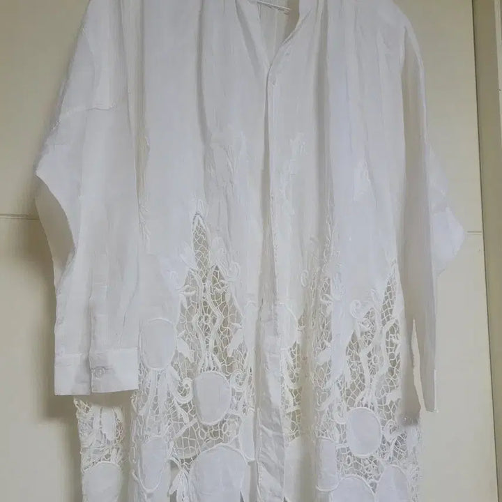 [BUNJANG] ZUCCA Cotton Blend Silk Lace Embroidered Blouse / ZUCCA 주카 M