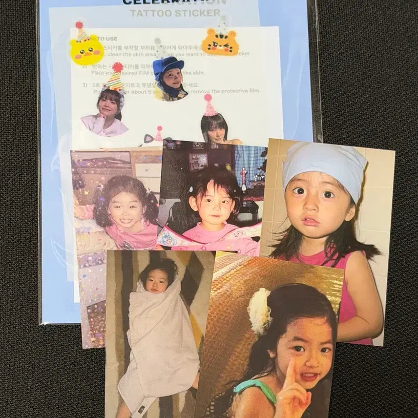 [BUNJANG] Le Sserafim Baby Photocard Bundle Set (5 Cards) &amp; Tattoo Sticker / 르세라핌 아기 포카 5장 타투스티커