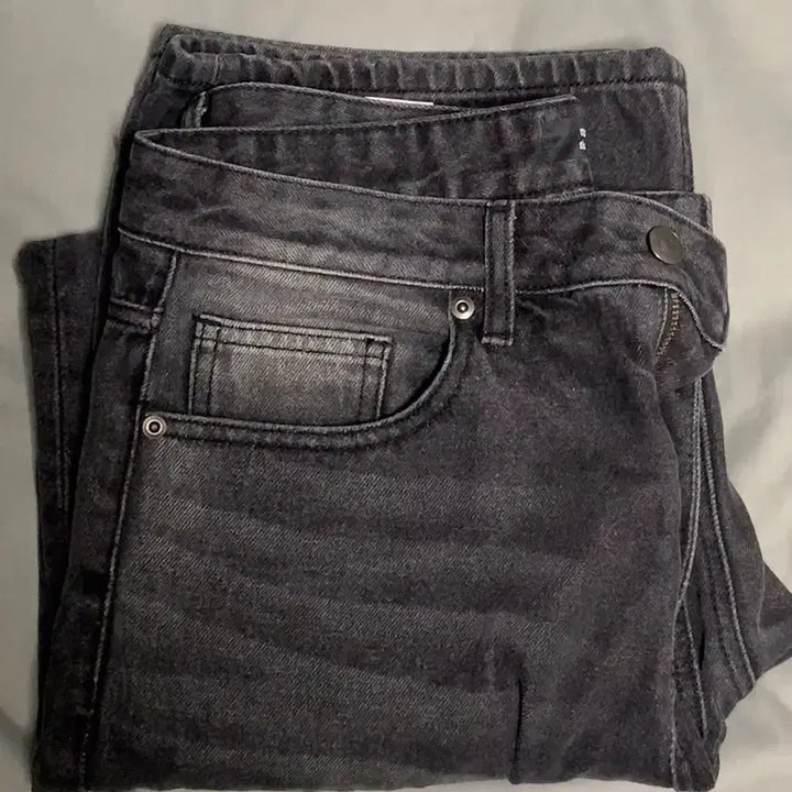 [BUNJANG] Musinsa Standard Big Brush Wide Denim Pants Black Size 29 / 무신사 스탠다드 빅 브러쉬 와이드 데님 팬츠 블랙 29사이즈