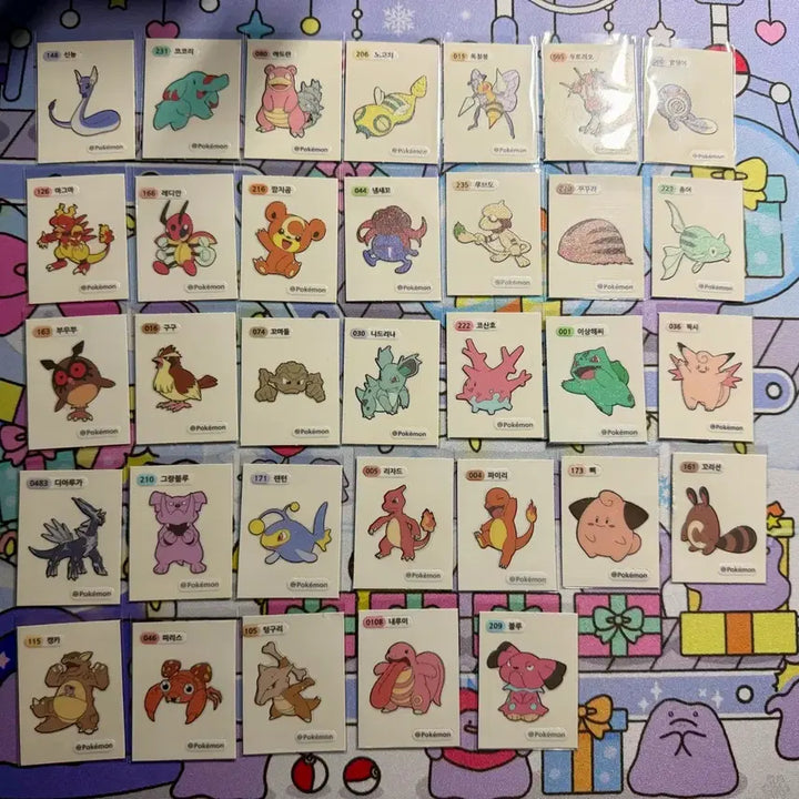 [BUNJANG] Pokemon Bread Stickers Bundle (33 pcs) + 1st Gen 30th Anniversary Stickers (4 pcs) / 포켓몬 빵 띠부씰 33개 일괄 + 30주년 1세대 5개
