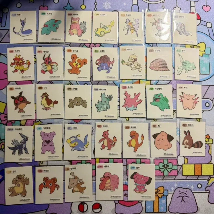 [BUNJANG] Pokemon Bread Stickers Bundle (33 pcs) + 1st Gen 30th Anniversary Stickers (4 pcs) / 포켓몬 빵 띠부씰 33개 일괄 + 30주년 1세대 5개