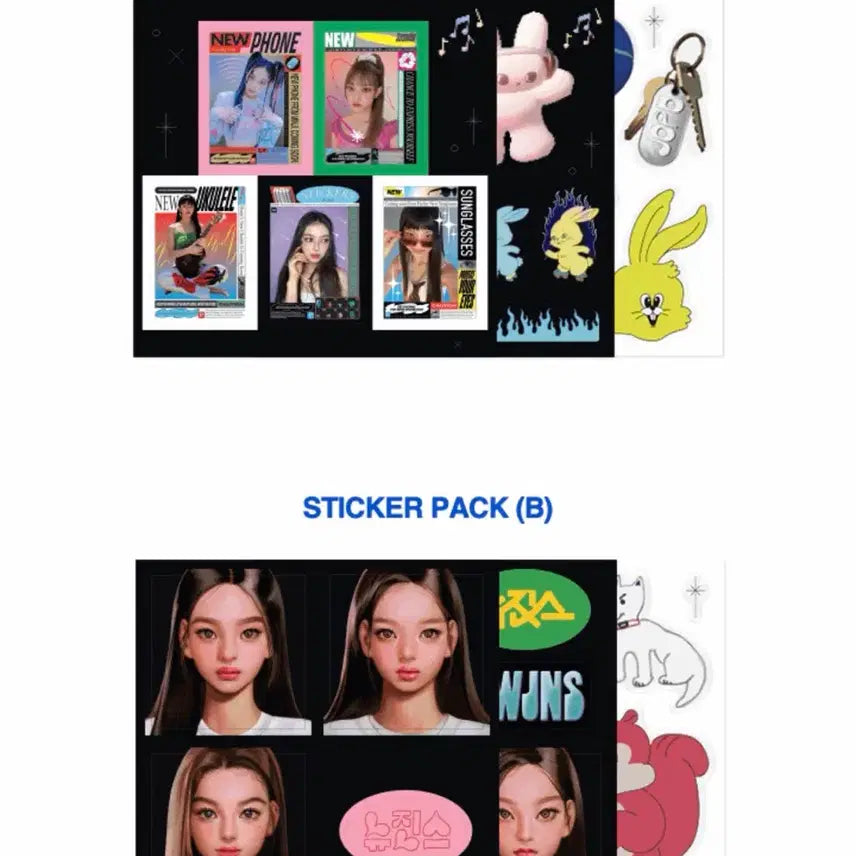 [BUNJANG] NewJeans Debut Sticker Pack Set A B (Sealed) / 뉴진스 데뷔 스티커팩 a b 2세트 미개봉