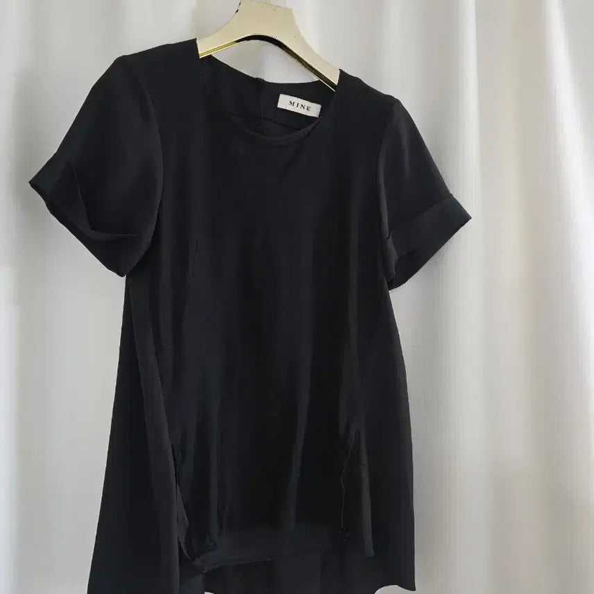 [BUNJANG] MINE Black Chiffon Blouse / 마인 블랙 블라우스