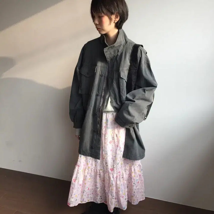 [BUNJANG] Duggie Rebe Flower Long Skirt / 더기 레브 플라워 롱스커트