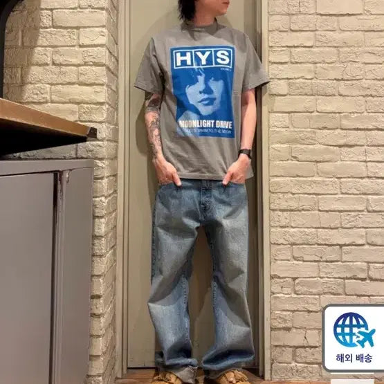 [BUNJANG] Hysteric Glamour Moonlight T-Shirt Khaki L / [L] 히스테릭 글래머 문라이트 티셔츠 카키