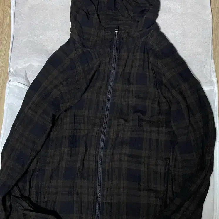 [SOLD OUT] (2) 폴리테루 휴먼인덱스 체크 후디 파카 브라운