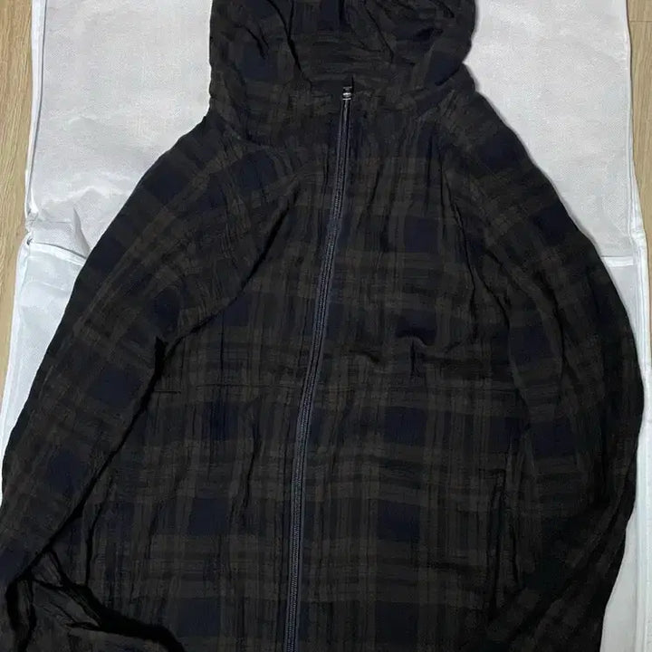[SOLD OUT] (2) 폴리테루 휴먼인덱스 체크 후디 파카 브라운