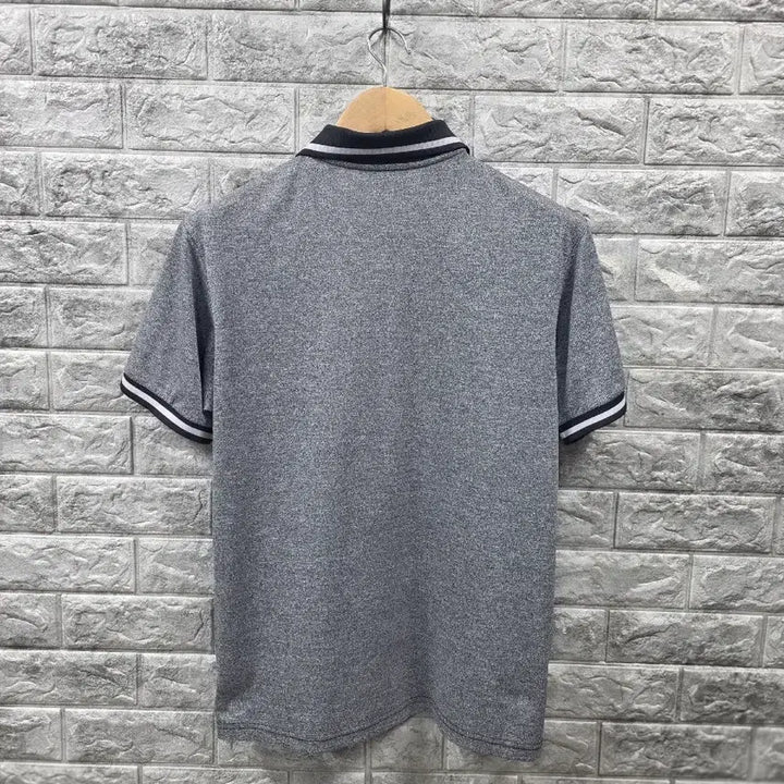 [BUNJANG] The North Face Grey Collar Short Sleeve T-Shirt Size 100 / 노스페이스 그레이 카라 반팔티  사이즈 100