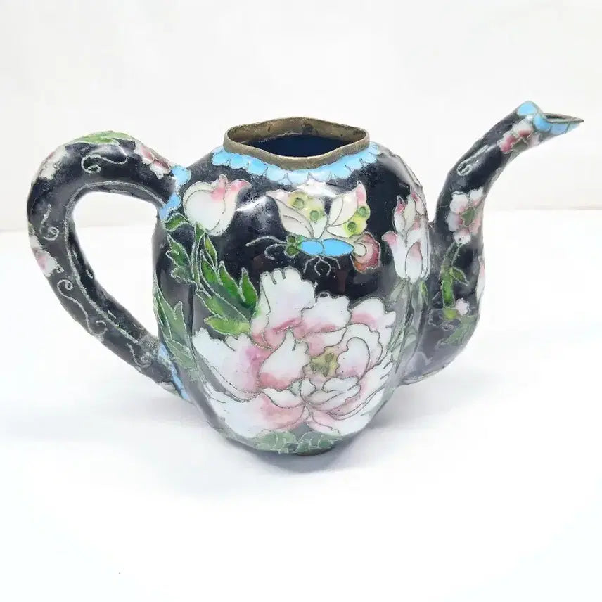 [BUNJANG] Cloisonné Enamel Floral Kettle Teapot / 칠보 꽃무늬 주전자 티포트 장식