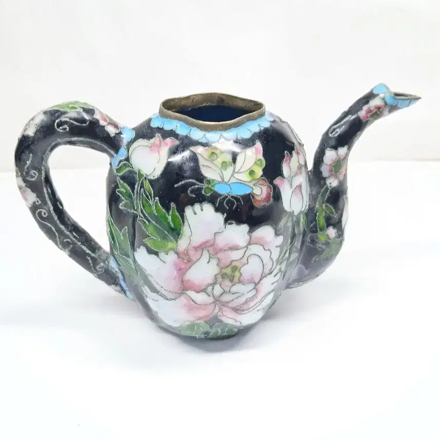 [BUNJANG] Cloisonné Enamel Floral Kettle Teapot / 칠보 꽃무늬 주전자 티포트 장식
