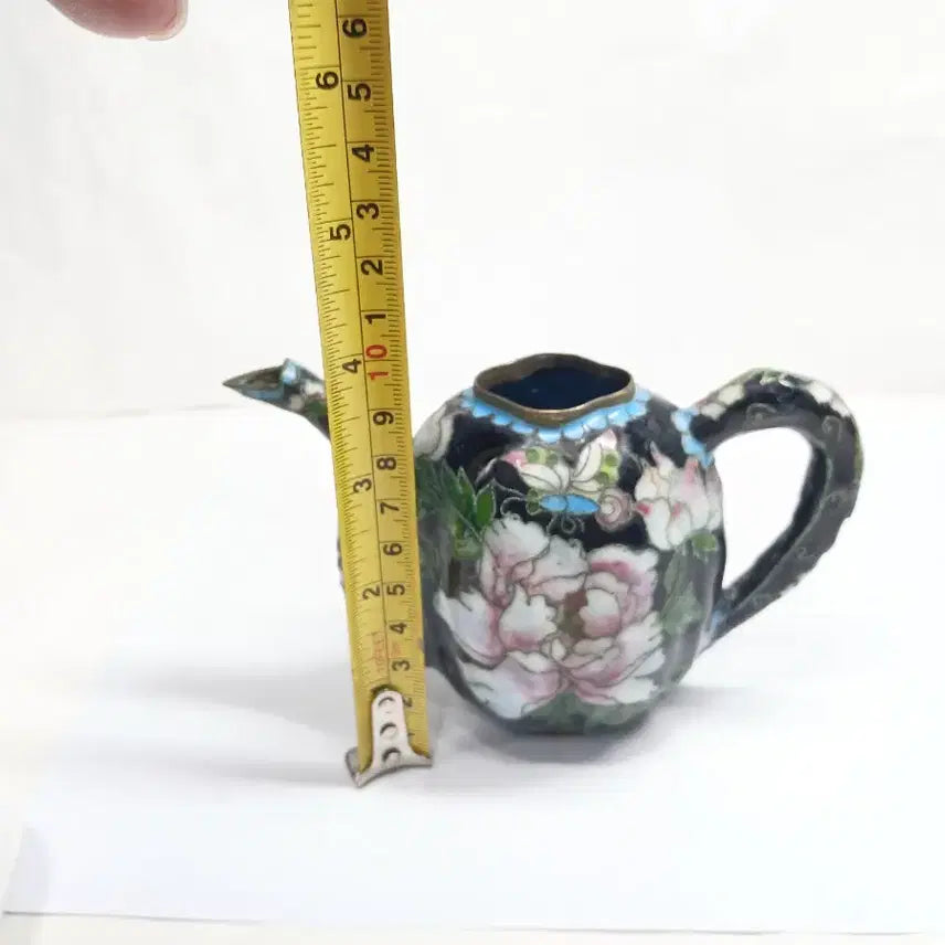 [BUNJANG] Cloisonné Enamel Floral Kettle Teapot / 칠보 꽃무늬 주전자 티포트 장식
