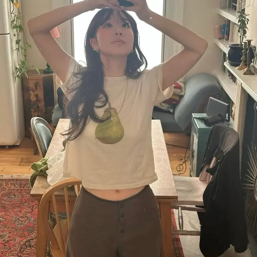 [BUNJANG] Fletta Western Pear Short Sleeve T-Shirt / Fletta 플레따 서양배 반팔 티셔츠