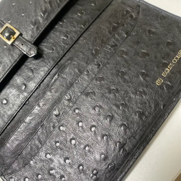 [BUNJANG] Esquire Collection Black Ostrich Leather Long Wallet / Esquire collection 장지갑 블랙