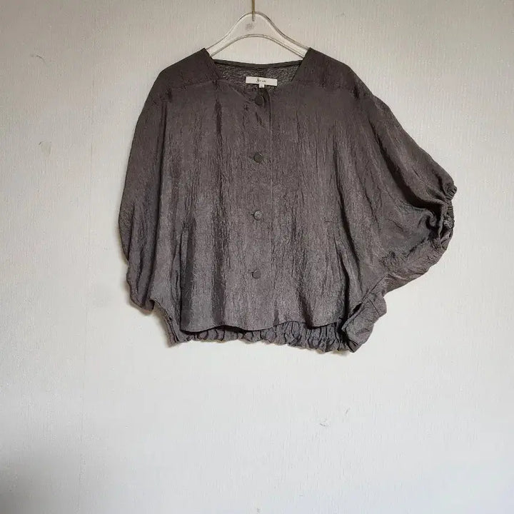 [BUNJANG] G Studio Cocoa Brown Nylon Rayon Blend Blouse Jacket / g스튜디오 소매퍼프 블라우스형 자켓55반~66반