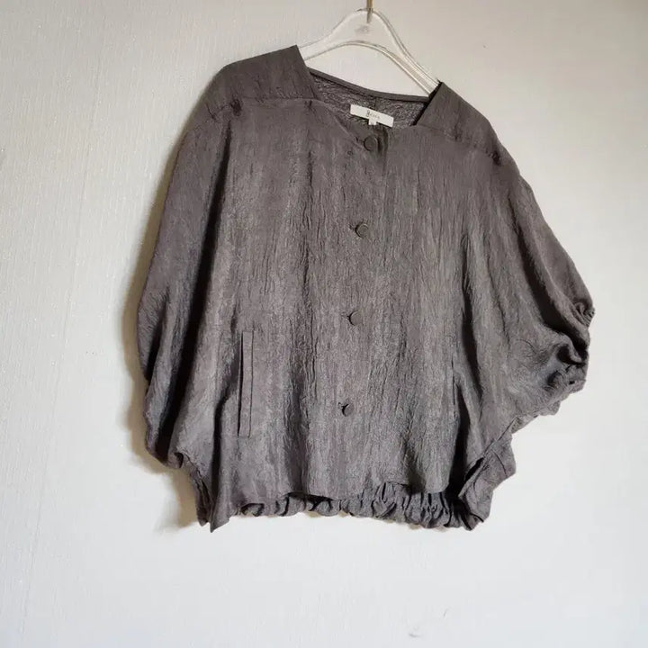 [BUNJANG] G Studio Cocoa Brown Nylon Rayon Blend Blouse Jacket / g스튜디오 소매퍼프 블라우스형 자켓55반~66반