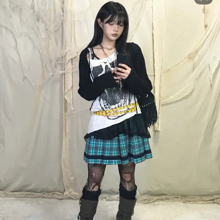 [BUNJANG] KIRU Vintage Semi-Gyaru Punk Coordi-Set / 급처) 키루 KIRU 빈티지 세미 갸루 펑크 코디셋