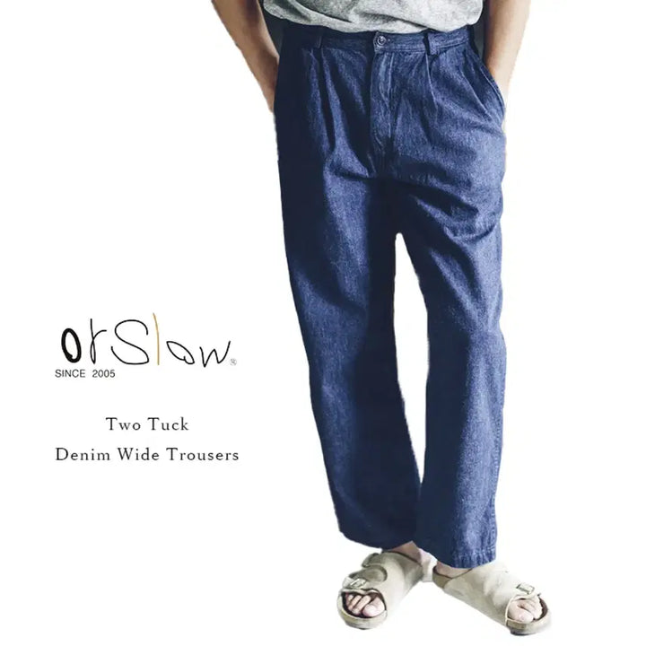 [BUNJANG] OrSlow Two-Tuck Wide Denim Pants Size 4 / 오어슬로우 투턱 와이드 데님 팬츠 새상품 4사이즈 팝니다