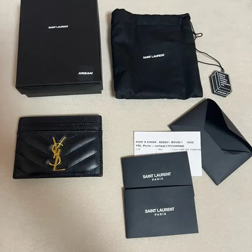 [BUNJANG] Saint Laurent Matelassé Card Holder / 생로랑 마틀라세 카드지갑