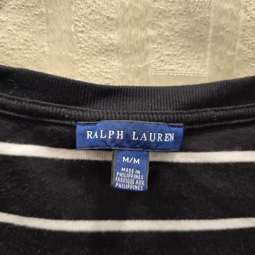 [BUNJANG] Ralph Lauren Black Stripe Short Sleeve T-Shirt M / 랄프로렌 블랙 스트라이프 반팔티 M(66)