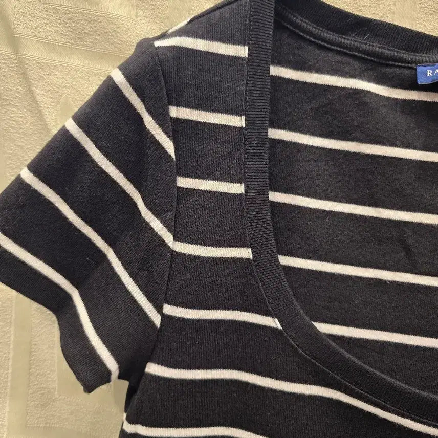 [BUNJANG] Ralph Lauren Black Stripe Short Sleeve T-Shirt M / 랄프로렌 블랙 스트라이프 반팔티 M(66)
