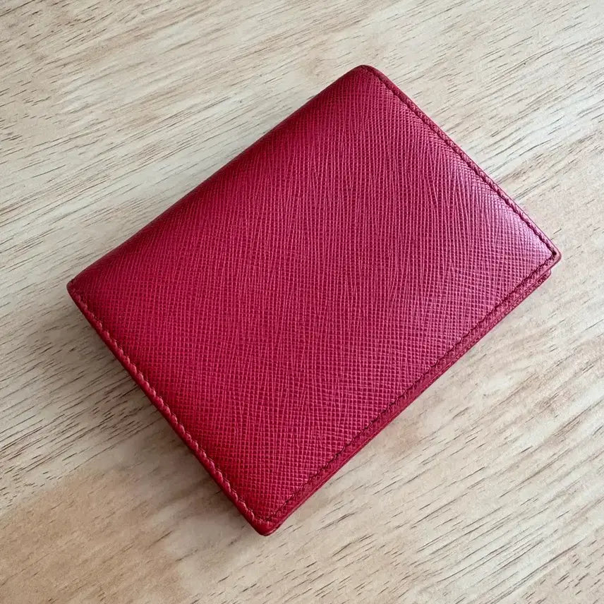 [BUNJANG] Prada Saffiano Leather Red Bi-fold Wallet / 프라다 사피아노 레드 반지갑