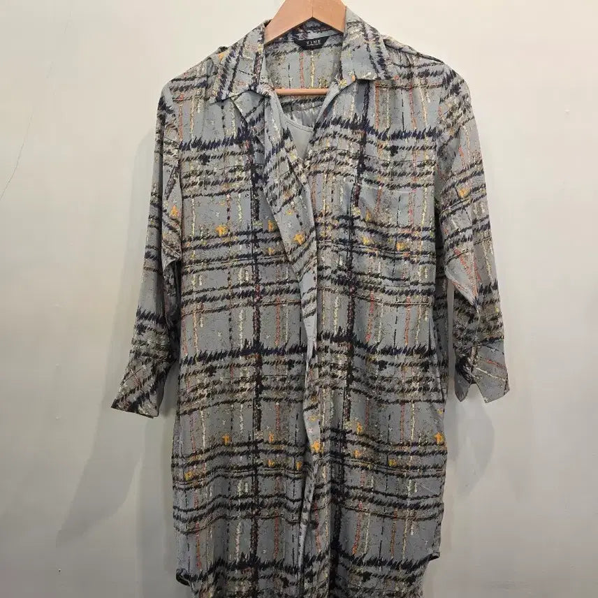 [BUNJANG] TIME Postmodern Check Long Shirt / 타임 포스트모던 체크 롱셔츠