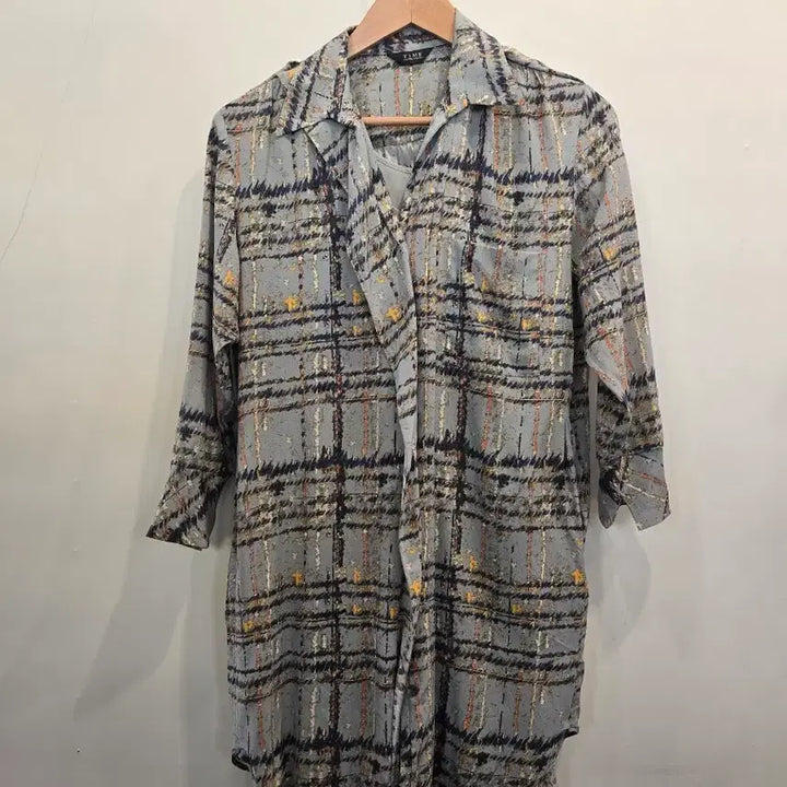 [BUNJANG] TIME Postmodern Check Long Shirt / 타임 포스트모던 체크 롱셔츠