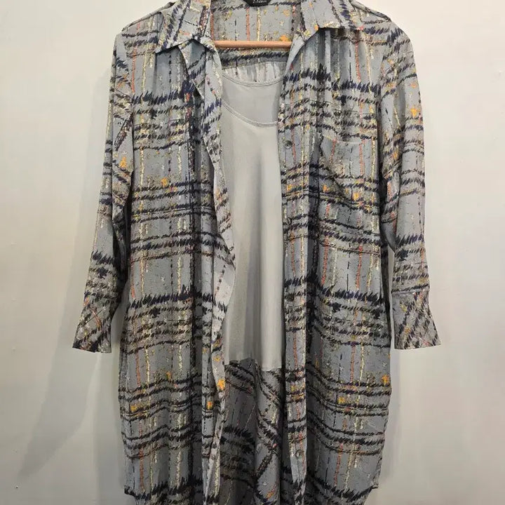 [BUNJANG] TIME Postmodern Check Long Shirt / 타임 포스트모던 체크 롱셔츠