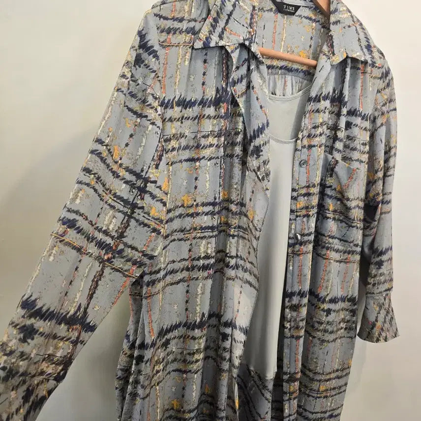 [BUNJANG] TIME Postmodern Check Long Shirt / 타임 포스트모던 체크 롱셔츠