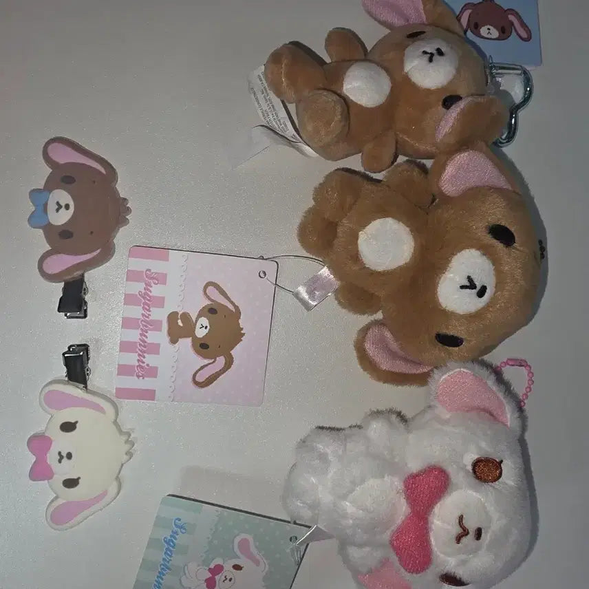 [BUNJANG] Sanrio Sugarbunnies Plush Keychain 10cm (Shirousa, Kurousa) / 산리오 슈가바니즈 인형 키링 10cm 시로우사 쿠로우사 플로키 핀 누이