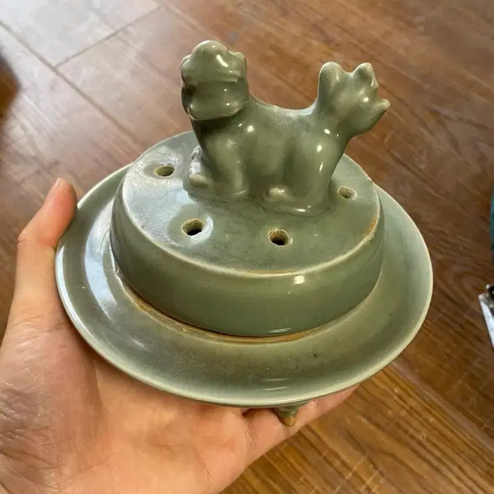 [BUNJANG] Early Qing Dynasty Yongcheon Ware Celadon Censer / 진품 청나라초기 용천요(요지품)(운송시간13일)