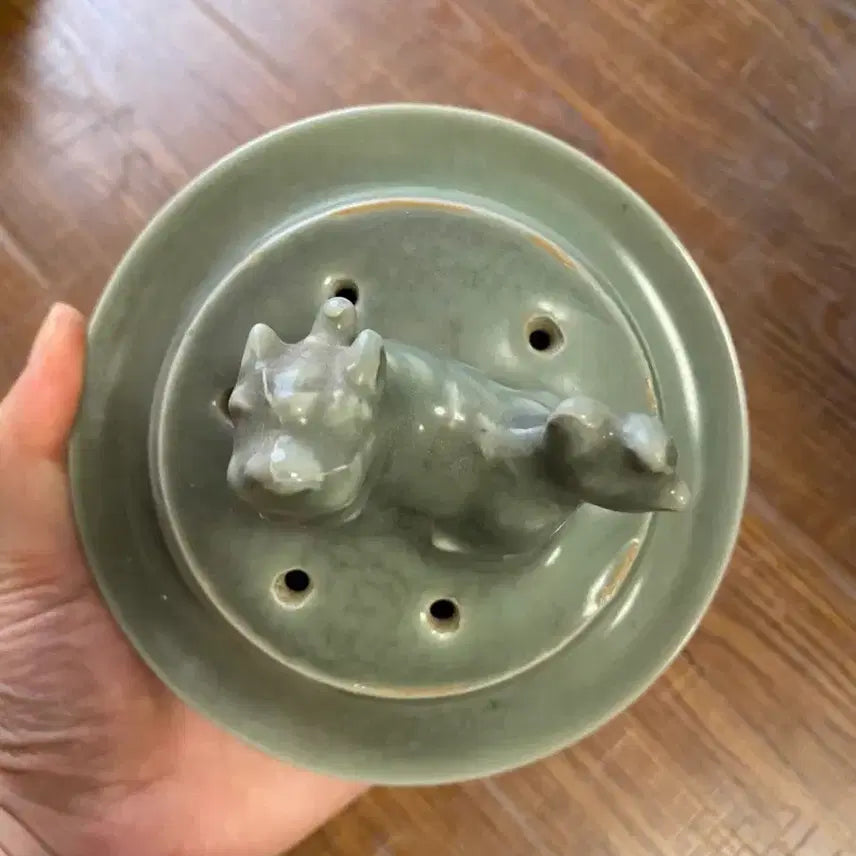 [BUNJANG] Early Qing Dynasty Yongcheon Ware Celadon Censer / 진품 청나라초기 용천요(요지품)(운송시간13일)