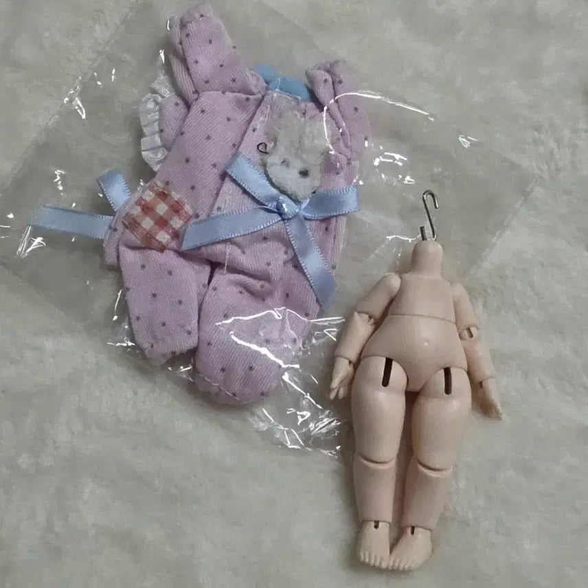 [BUNJANG] Blind Doll Compatible Body (Short Body) with Pink Romper Set / 블라인드돌(랜덤구관) 호환 바디 (숏바디)