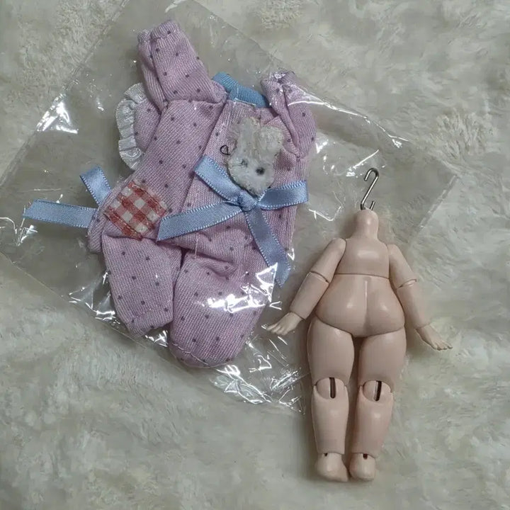 [BUNJANG] Blind Doll Compatible Body (Short Body) with Pink Romper Set / 블라인드돌(랜덤구관) 호환 바디 (숏바디)