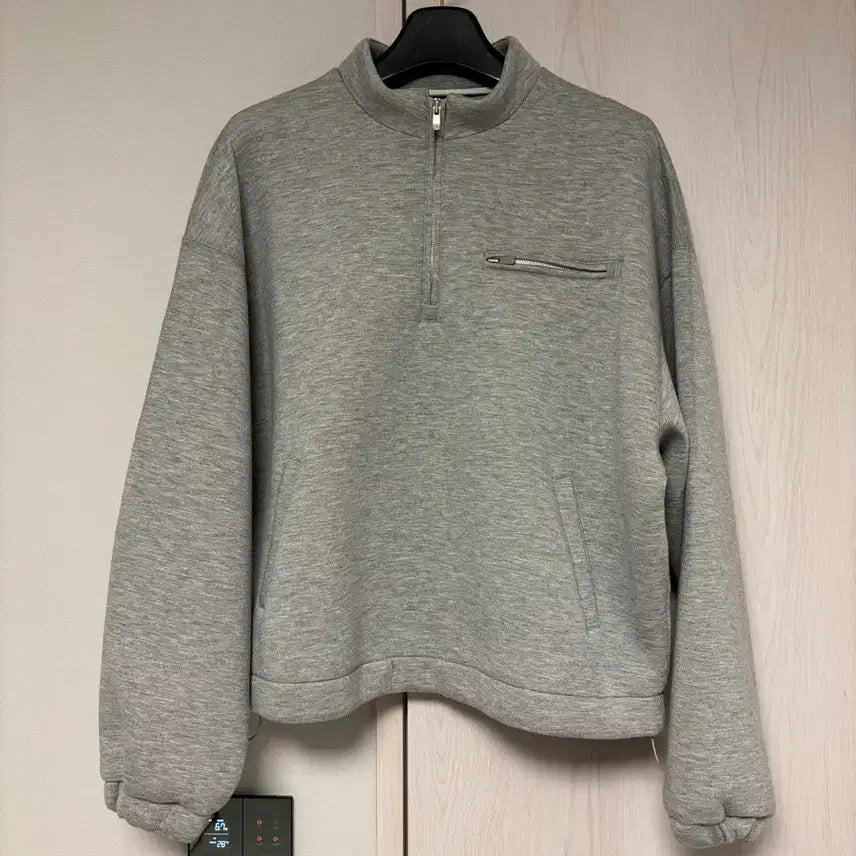 [BUNJANG] KAMIEN Balloon Half Zip-up Mélange Grey / 2) 카미엔 벌룬 하프집업 멜란지그레이