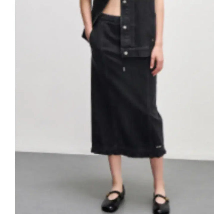 [BUNJANG] SYSTEM Black Denim Long Skirt / 시스템 블랙데님 스커트