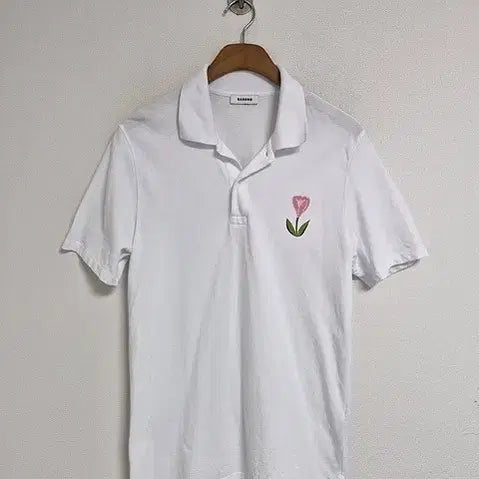 [BUNJANG] Sandro Cotton Polo Shirt with Flower Embroidery / 산드로 카라티셔츠