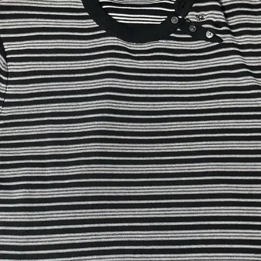 [BUNJANG] In tempo mood Half Button Stripe Knit / 인템포무드 하프 위트 버튼 스트라이프 니트
