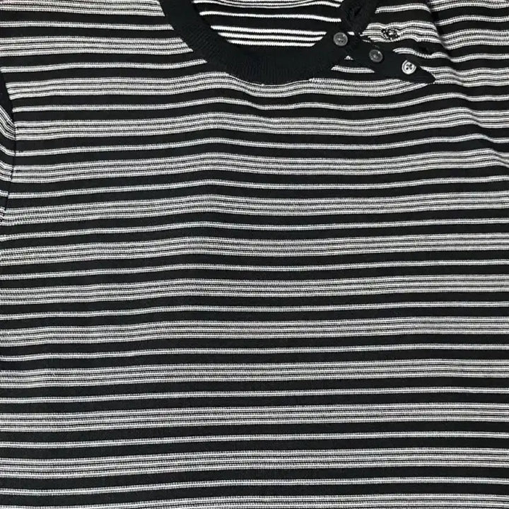 [BUNJANG] In tempo mood Half Button Stripe Knit / 인템포무드 하프 위트 버튼 스트라이프 니트