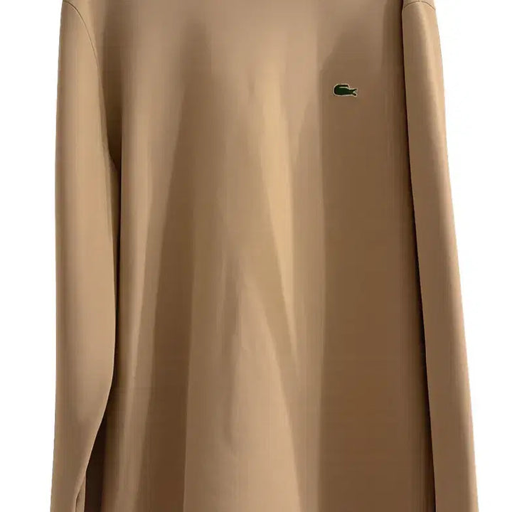 [BUNJANG] Lacoste Beige Crewneck Long Sleeve T-Shirt / 라코스테 베이지색 크루넥 긴팔 티셔츠