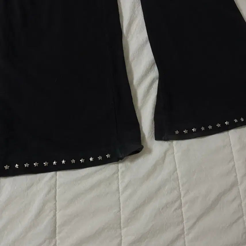 [BUNJANG] SEIUE Star Studded Black Wide Training Pants / SEIUE 별 스터드 블랙 와이드 트레이닝 팬츠