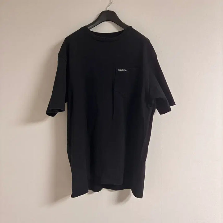[BUNJANG] Supreme Embroidered Logo T-Shirt XL Black / (정품) 슈프림 반팔 XL