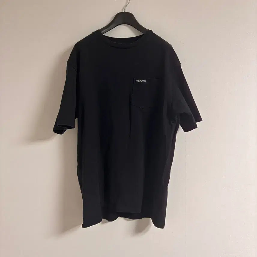 [BUNJANG] Supreme Embroidered Logo T-Shirt XL Black / (정품) 슈프림 반팔 XL