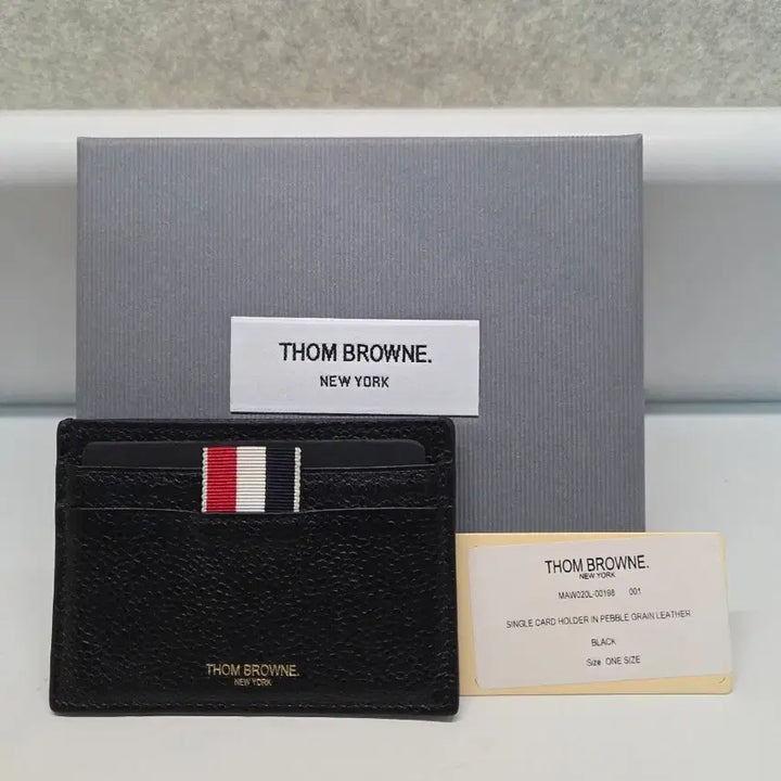 [BUNJANG] Thom Browne Pebble Grain Leather Card Wallet with Tricolor Stripe Logo / [정품]톰브라운 지갑