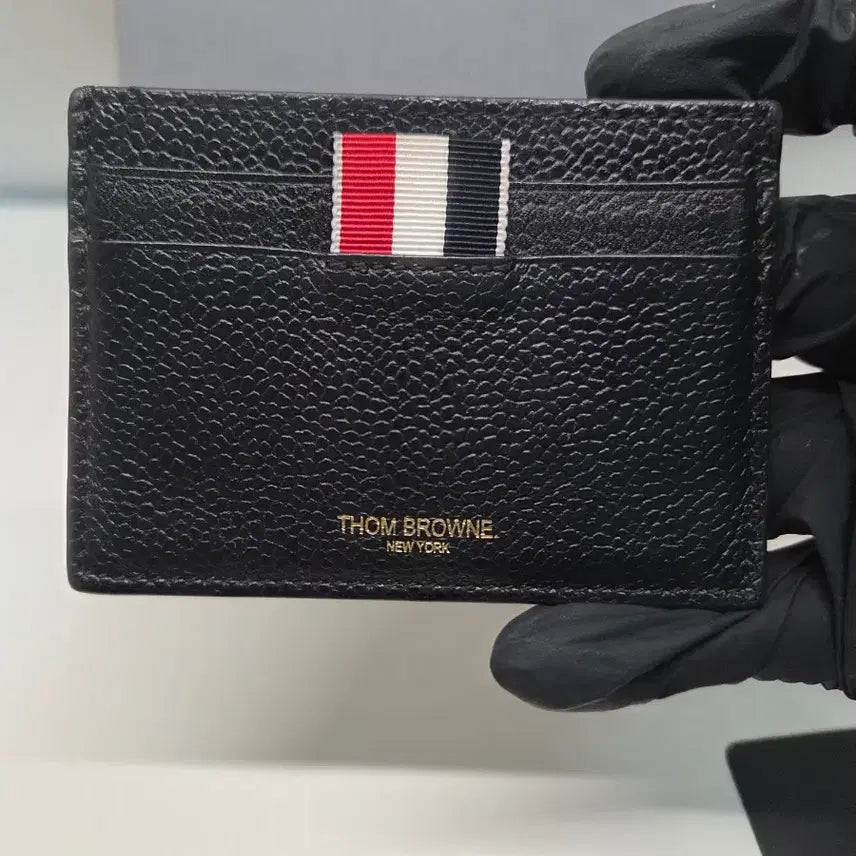 [BUNJANG] Thom Browne Pebble Grain Leather Card Wallet with Tricolor Stripe Logo / [정품]톰브라운 지갑