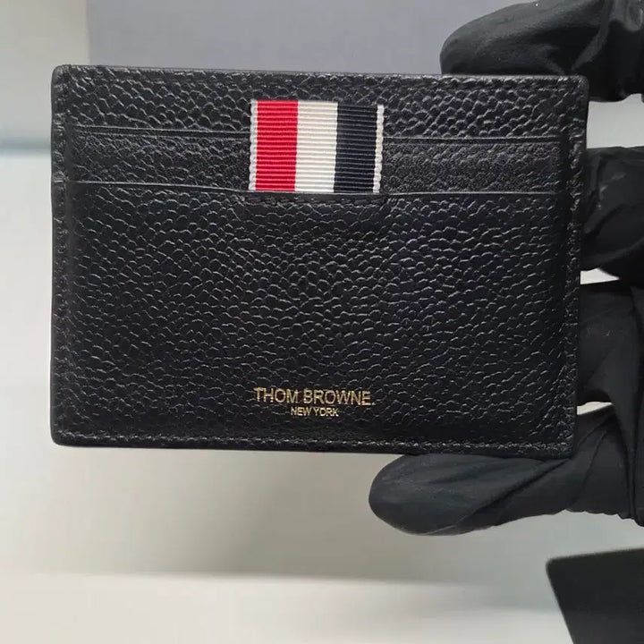 [BUNJANG] Thom Browne Pebble Grain Leather Card Wallet with Tricolor Stripe Logo / [정품]톰브라운 지갑